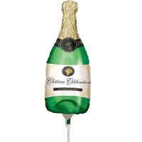 9" Champagne Bottle Air Fill Mini Shape Balloons