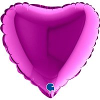 9" Grabo Purple Plain Heart Air Fill Balloons