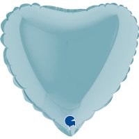 9" Grabo Pastel Blue Plain Heart Air Fill Balloons