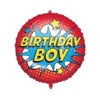 18" Birthday Boy Superhero Foil Balloons