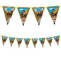 Construction Party Paper Triangle Flag Banner
