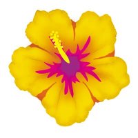 30" Yellow Hawaiian Hibiscus Foil Balloons