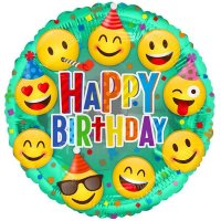 18" Happy Birthday Faces Eco Foil Balloons