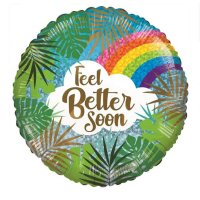 18" Feel Better Soon Leaves & Rainbows Eco Foil Balloons