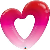42" Pink Ombre Heart Supershape Balloons