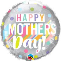 18" Happy Mothers Day Big Pastel Dots Foil Balloons