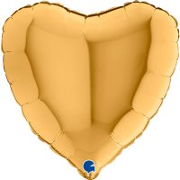 18" Grabo Gold Heart Shaped Foil Balloons