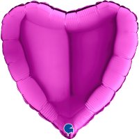 18" Grabo Metallic Purple Heart Foil Balloons