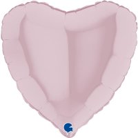 9" Grabo Pastel Pink Plain Heart Air Fill Balloons