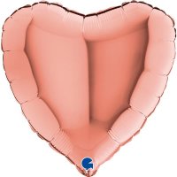 18" Grabo Rose Gold Heart Shaped Foil Balloons