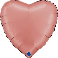 18" Grabo Satin Rose Gold Heart Foil Balloons