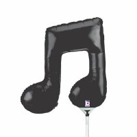 14" Black Double Music Note Air Fill Balloons