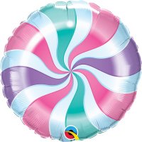 18" Candy Pastel Swirl Foil Balloons