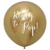 24" Reflex Gold Ready To Pop Latex Balloons 1pk