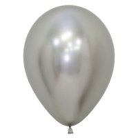 18" Reflex Silver Latex Balloons 15pk