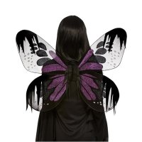 Purple Dark Botanical Moth Wings