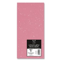 Baby Pink Glitter Tissue Paper Sheets 6pk