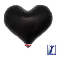 14" Metallic Black Jelly Heart Foil Balloons Pack of 5