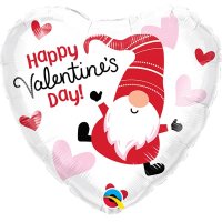 18" Happy Valentines Day Gnome Foil Balloons