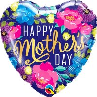 18" Happy Mothers Day Colourful Peonies Foil Balloons