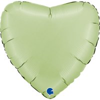 22" Grabo Satin Olive Green Heart Shape Foil Balloons