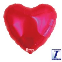 18" Metallic Red Heart Foil Balloons Pack of 5