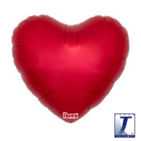 18" Metallic Ruby Red Heart Foil Balloons Pack Of 5