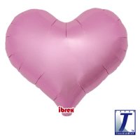 18" Metallic Light Pink Jelly Heart Foil Balloons Pack of 5