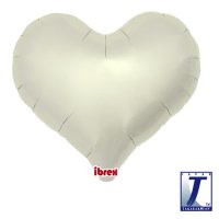 18" Metallic Ivory Jelly Heart Foil Balloons Pack of 5