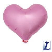 18" Metallic Pink Jelly Heart Foil Balloons Pack of 5