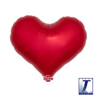 18" Metallic Ruby Red Jelly Heart Foil Balloons Pack Of 5