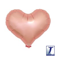 18" Metallic Rose Gold Jelly Heart Foil Balloons Pack Of 5