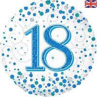 18" Blue Sparkling Fizz 18th Birthday Foil Balloons