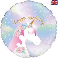 18" Pastel Unicorn Birthday Foil Balloons