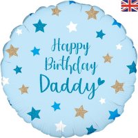 18" Happy Birthday Daddy Holographic Foil Balloons
