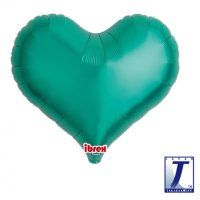 25" Metallic Green Jelly Heart Foil Balloons Pack Of 5
