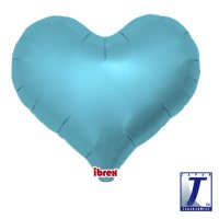 25" Metallic Light Blue Jelly Hearts Foil Balloons Pack Of 5