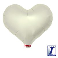 25" Metallic Ivory Jelly Heart Foil Balloons Pack Of 5