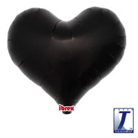 25" Metallic Black Jelly Heart Foil Balloons Pack Of 5