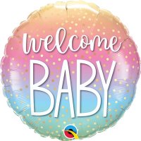 18" Welcome Baby Confetti Dots Foil Balloons