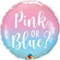 18" Pink Or Blue Ombre Foil Balloons
