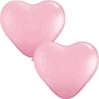 15" Pink Heart Latex Balloons 50pk