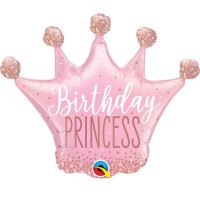 14" Birthday Princess Crown Air Filled Balloons