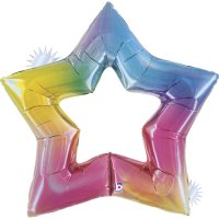 48" Linky Star Rainbow Holographic Foil Balloons