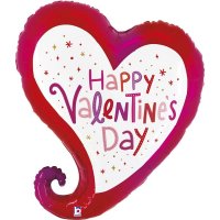 Happy Valentines Day Sparkle Heart Supershape Balloons