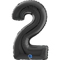 26" Grabo Black Number 2 Shape Balloons