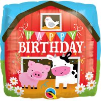 18" Happy Birthday Barn Foil Balloons