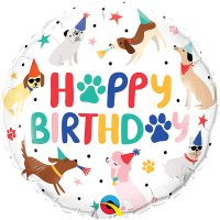 18" Happy Birthday Party Puppies Foil Balloons