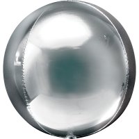 15" Silver Colour Orbz Foil Balloons