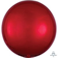 15" Red Colour Orbz Foil Balloons 3pk